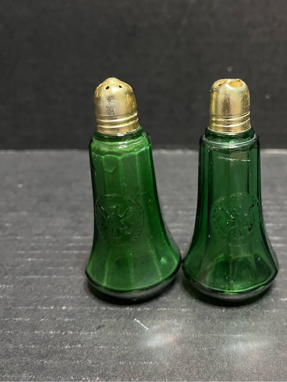 Crownford 1966 China Company Green Salt and Peppers Shaker Set Vintage